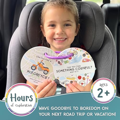 Blu Jay Toddler Travel Scavenger Hunt – 28 Double-Sided Cards with Detachable Ring (Ages 2+)