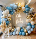 Blue Balloon Arch Kit – 165 Pieces Dusty Blue, Ocean Blue & Gold Balloons for Baby Shower or Birthday Party