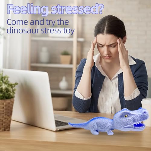 Blue Dinosaur Squishy Stress Ball – Sand-Filled Fidget Toy for Kids & Adults