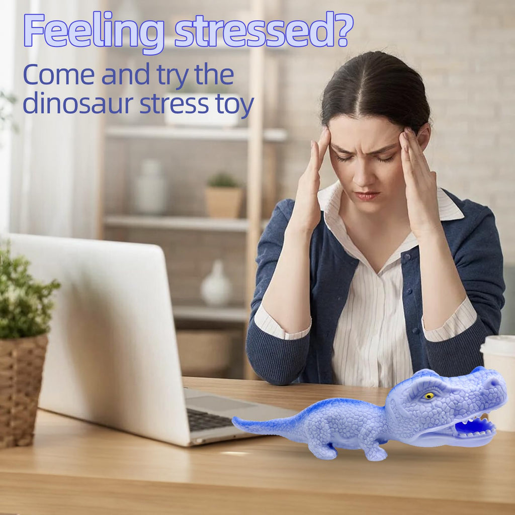 Blue Dinosaur Squishy Stress Ball – Sand-Filled Fidget Toy for Kids & Adults