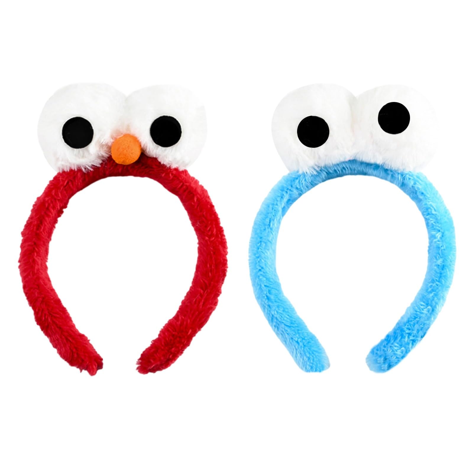 Blue Fuzzy Monster Ears Headband – Adjustable Halloween Costume with Plush Eyes