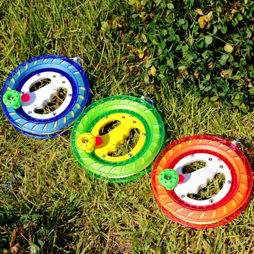 Blue Kite Reel and String Spool - 8-Inch Diameter with 1000 Feet of Line, Safety Lock, and Connectors for Easy Flying