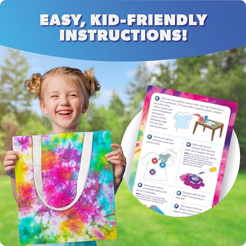 Blue Marble Tie-Dye Dotz 10-Piece Set – Mess-Free Tie Dye Craft Kit for Kids Ages 5+