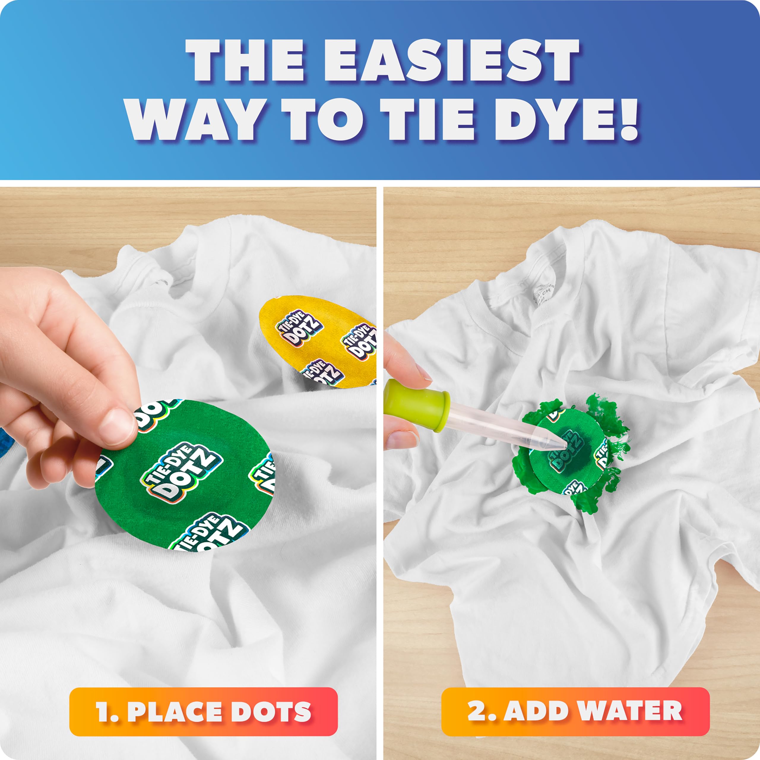 Blue Marble Tie-Dye Dotz 10-Piece Set – Mess-Free Tie Dye Craft Kit for Kids Ages 5+