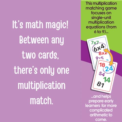 Blue Orange Super Genius Multiplication 2 Card Game – Learn Times Tables 6-9 with Fun Matching