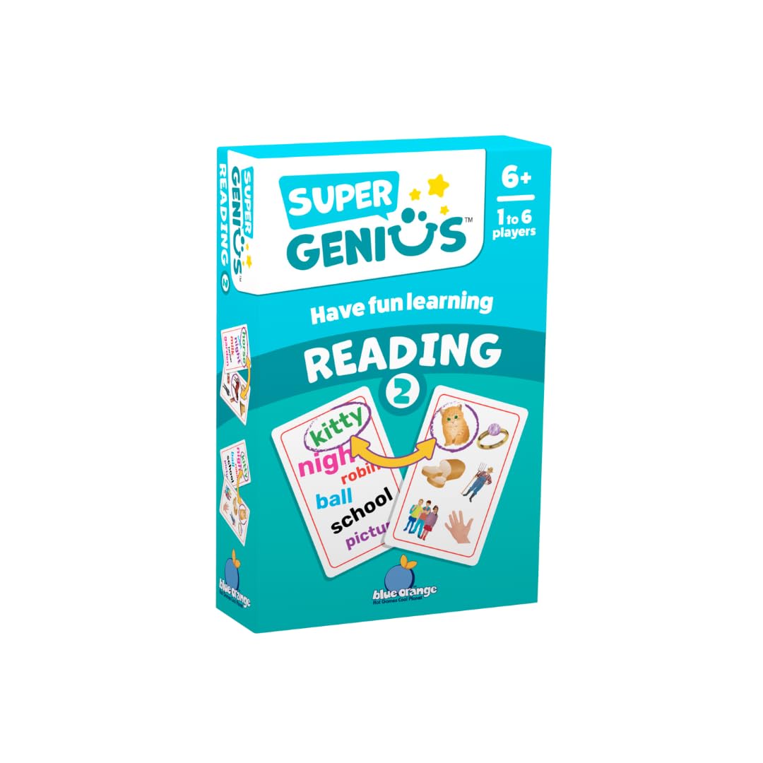 Blue Orange Super Genius Reading 2 Card Game – Vocabulary Matching for Ages 6+