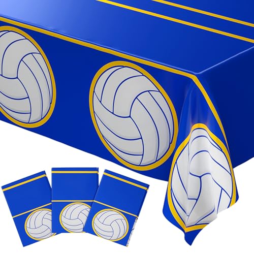 Blue Orchards Volleyball Table Covers (Pack of 3) – 108"x54" Plastic Party Decorations