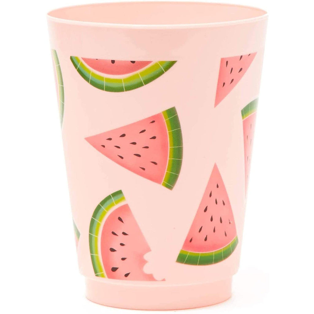 BLUE PANDA Pink Plastic Tumbler Cups 16 Oz - 16 Pack for Watermelon Party Decor