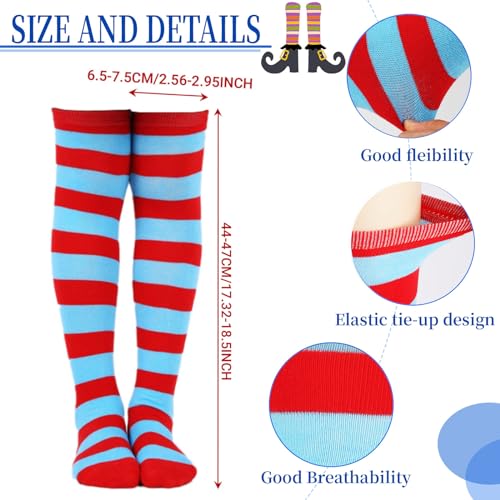 Blue Ponytail Headband and Striped Knee Socks Costume Set - 2 Packs by Matiniy