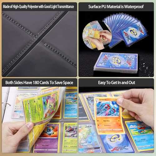 Blue PU Leather 9-Pocket Trading Card Binder – Holds 360 Cards