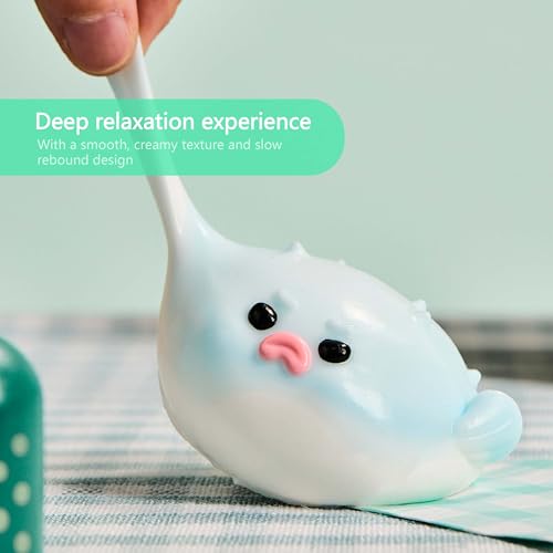 Blue Pufferfish Squishy for Adults – Soft Silicone Stress Relief Toy