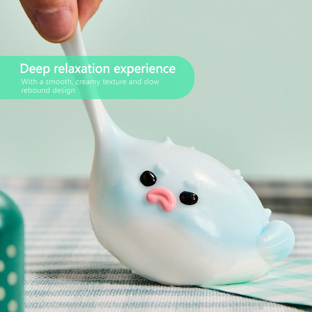 Blue Pufferfish Squishy for Adults – Soft Silicone Stress Relief Toy
