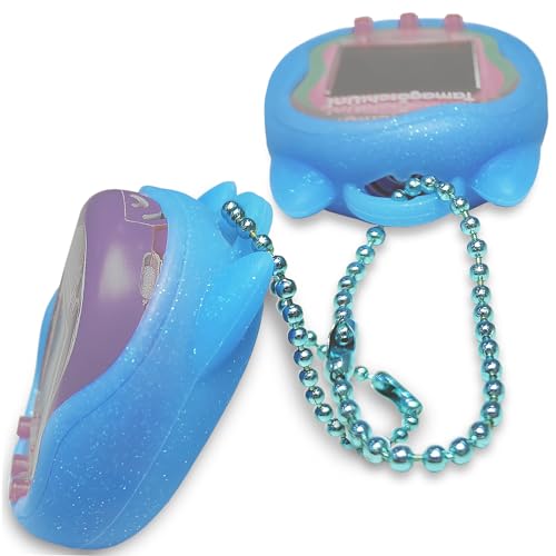 Blue Silicone Case and Screen Protector for Tamagotchi Uni - JCHPINE Protective Cover with Detachable Lanyard