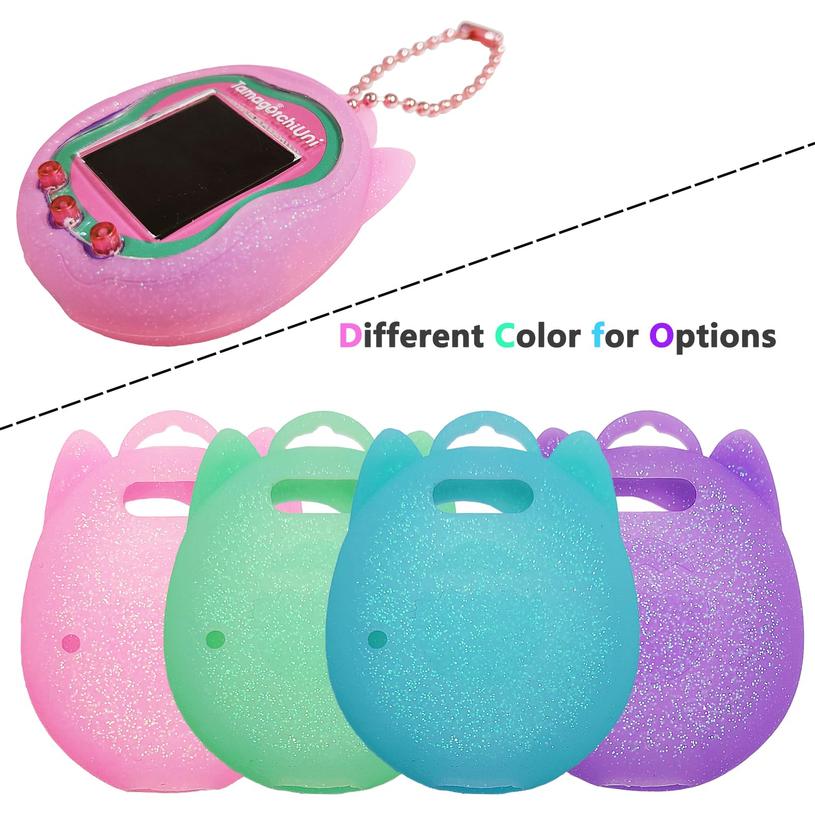 Blue Silicone Case and Screen Protector for Tamagotchi Uni - JCHPINE Protective Cover with Detachable Lanyard