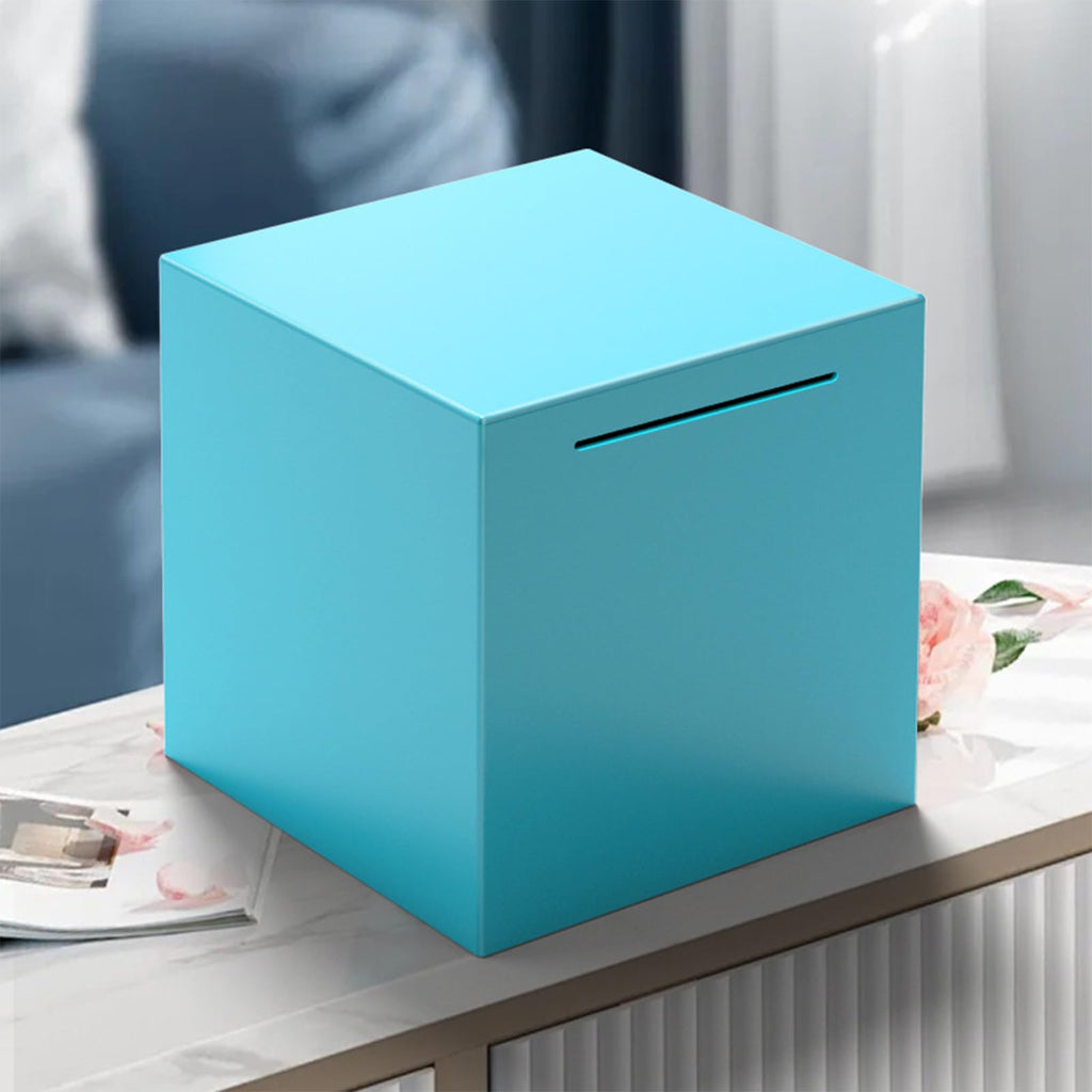 Blue Stainless Steel Money Saving Box with 3,000 Savings Challenge Counter – Coin & Bill Bank for Adults and Kids