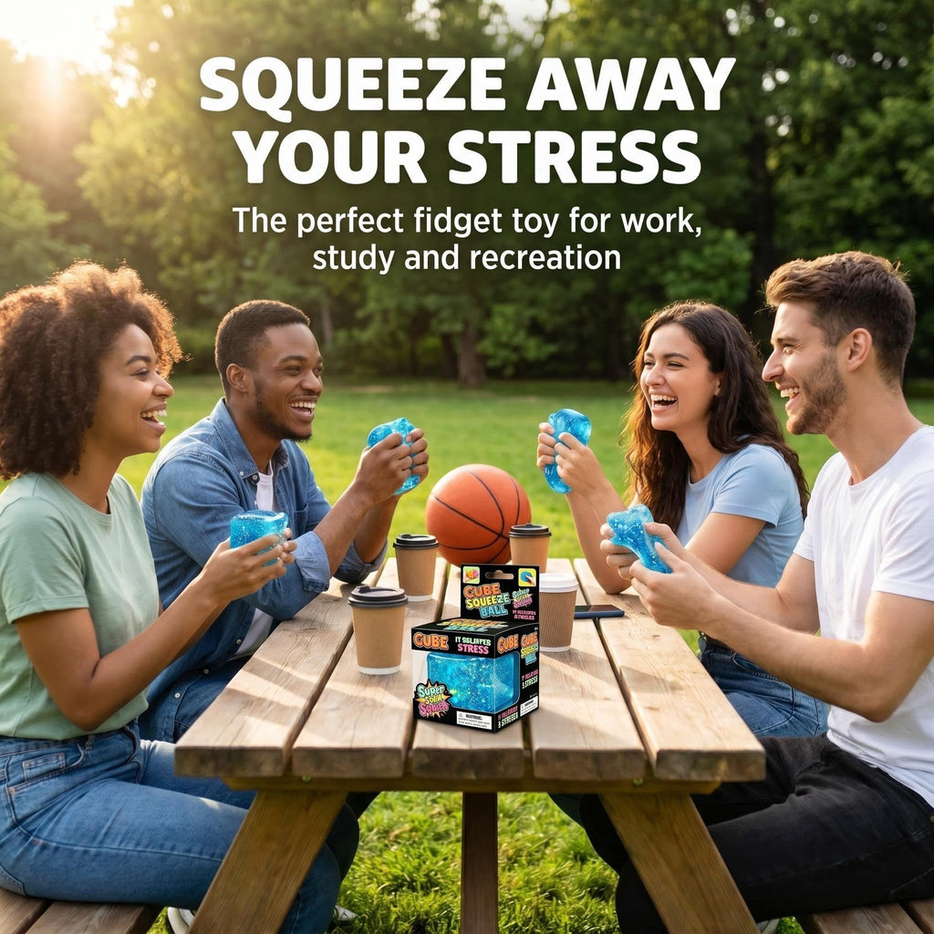 Blue Stress Relief Fidget Cube – Slow Rise Squishy Sensory Toy for Focus & Calm (Sucvrta)
