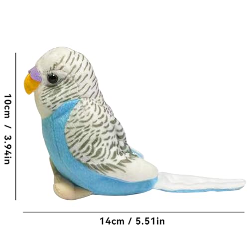Blue Stuffed Parakeet Toy 5.5 Inches – Soft Budgie Plush for Kids and Bird Lovers
