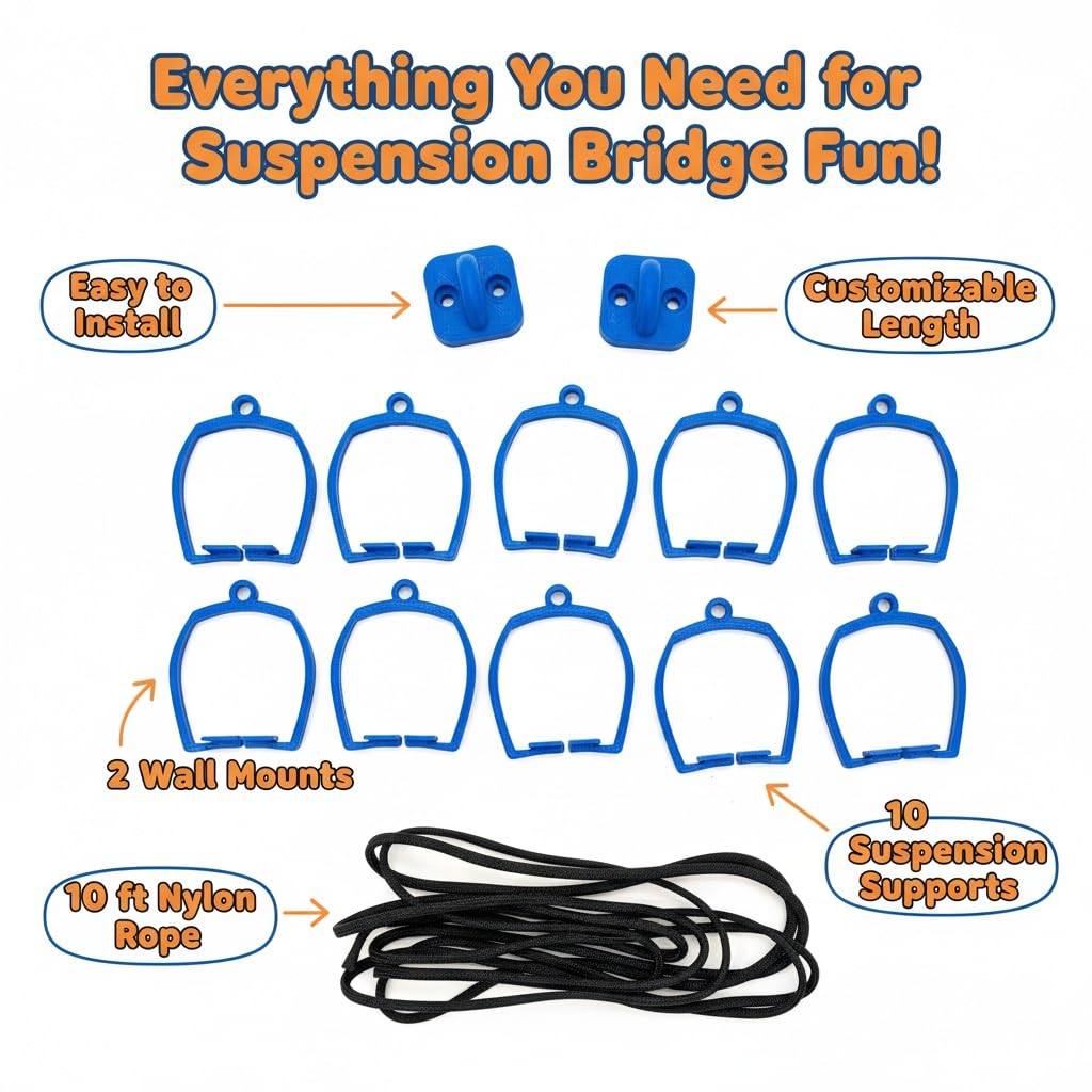 Blue Suspension Bridge Compatible with Hot Wheels Track – TechConnext