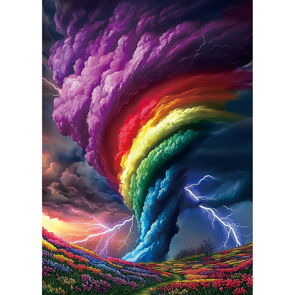 Blueforest 1000 Piece Jigsaw Puzzle for Adults – Rainbow Tornado, Dust-Free, 27.5 x 19.7 inches