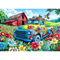 Blueforest Spring Village Truck 1000-Piece Jigsaw Puzzle – Vintage Graffiti Art, Dust-Free, 27.5x19.7 Inches