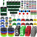 Bluegogo 146-Piece Video Game Party Favors Set with VIP Passes, Keychains, Tattoos, Shoe Charms, Button Caps, and Gift Bags