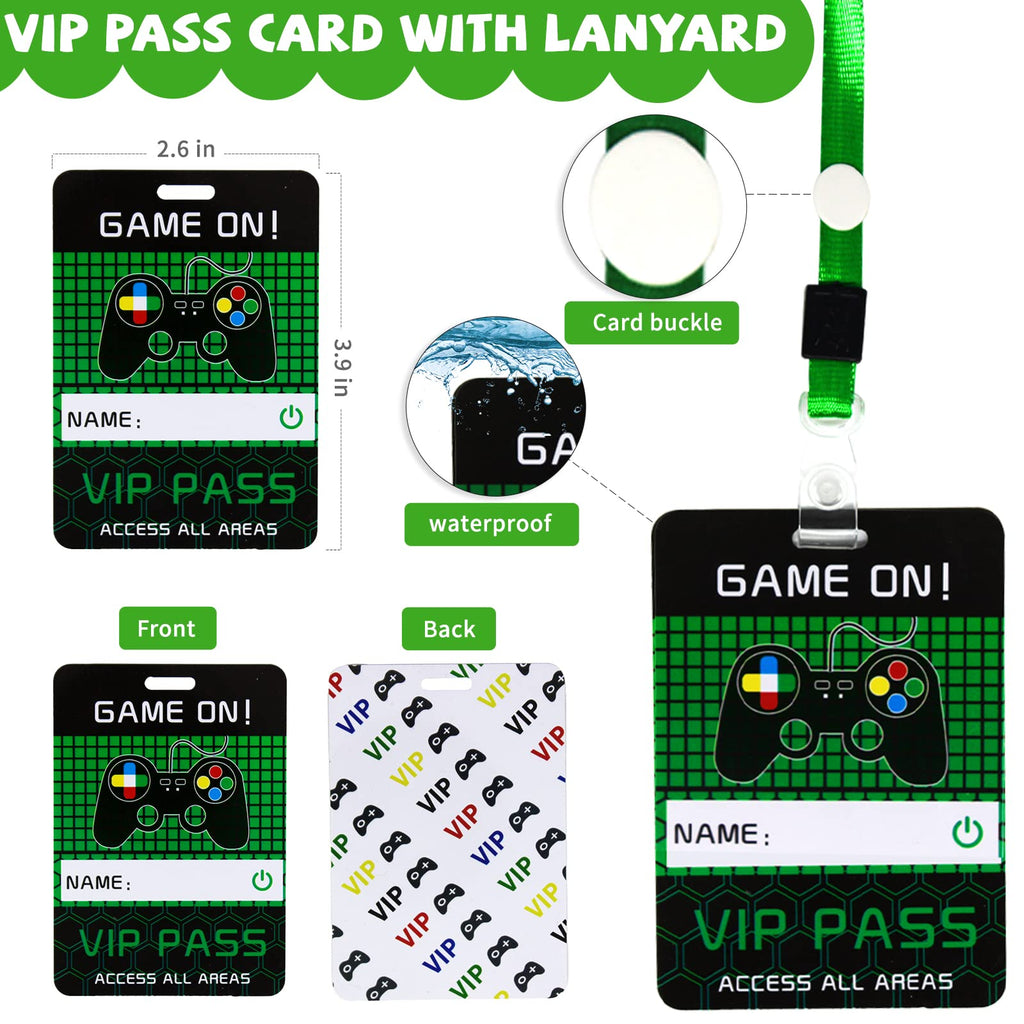 Bluegogo 146-Piece Video Game Party Favors Set with VIP Passes, Keychains, Tattoos, Shoe Charms, Button Caps, and Gift Bags