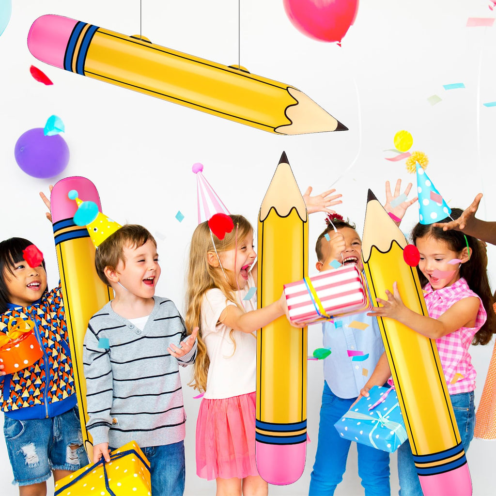 Blueweenly 6-Pack Giant Inflatable Pencils – 27-Inch Jumbo Balloons for School Decor & Parties