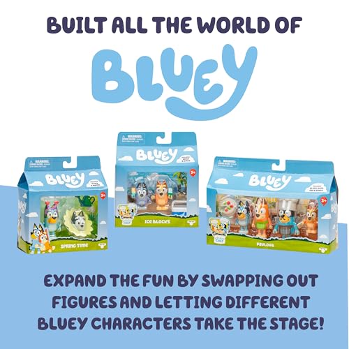 Bluey Baby Race Toy Figurines Pack: Chilli and Baby Bluey in Cradle, 2.5" Articulated Action Figures for Kids Ages 3+