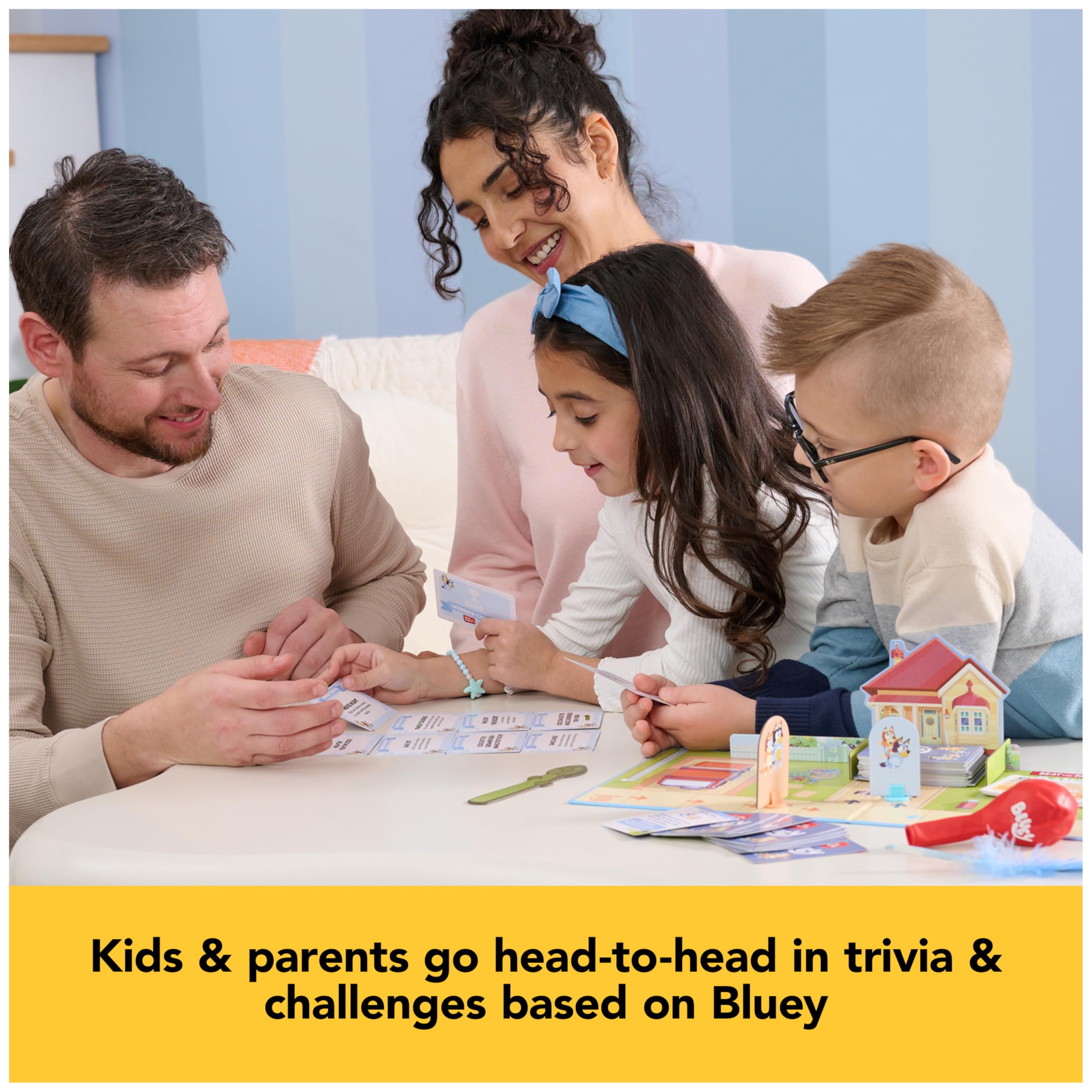 Bluey Beat the Parents Board Game: Kids vs Parents Trivia & Fun Challenges for Family Night