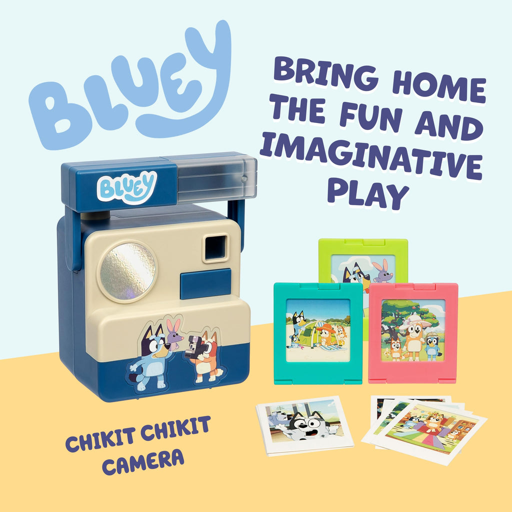 Bluey Chikit Chikit Pretend Camera - Role Play Toy with Pop-Out Photo Cards for Kids Ages 3+