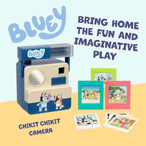 Bluey Chikit Chikit Pretend Camera - Role Play Toy with Pop-Out Photo Cards for Kids Ages 3+