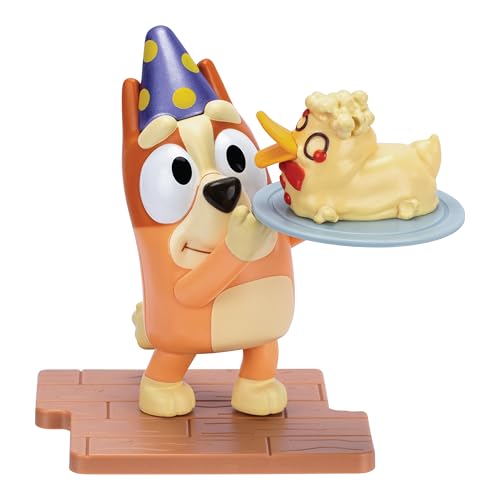 Bluey Dessert Bingo Studio Collector Figure – Premium 4.5" Figure with Metallic Hat, Display Base, and Collector Card