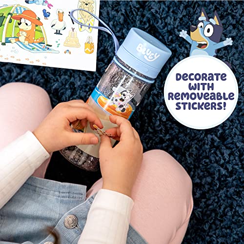 Bluey DIY Water Bottle Kit with Reusable Stickers | BPA-Free 13oz Kids Bottle for Parties & Sports