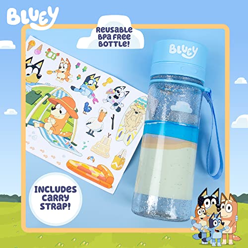 Bluey DIY Water Bottle Kit with Reusable Stickers | BPA-Free 13oz Kids Bottle for Parties & Sports