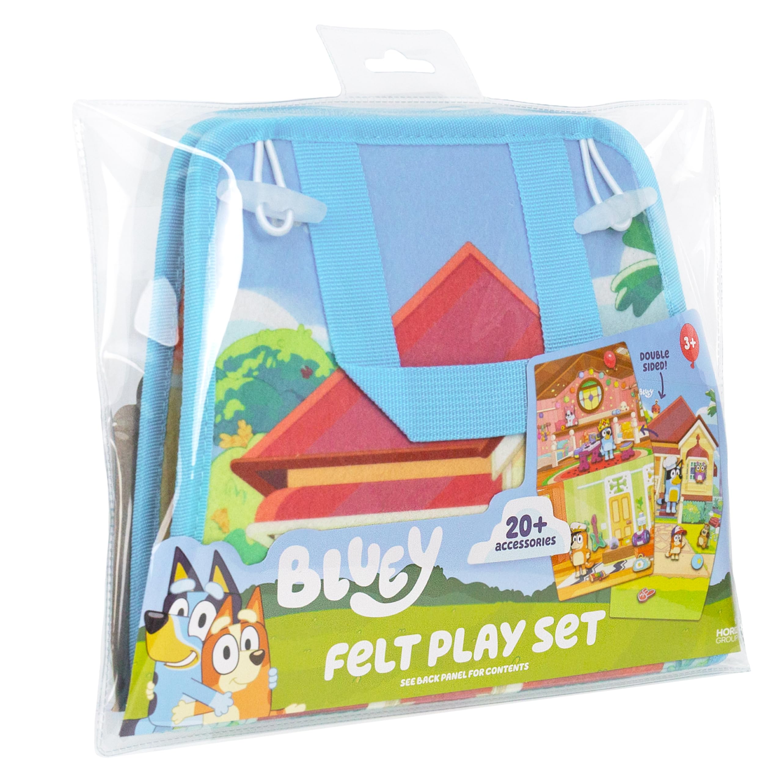 Bluey Felt Playhouse - Double-Sided Play Scene with 20+ Felt Characters & Travel Pouch