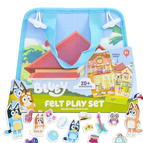 Bluey Felt Playhouse - Double-Sided Play Scene with 20+ Felt Characters & Travel Pouch