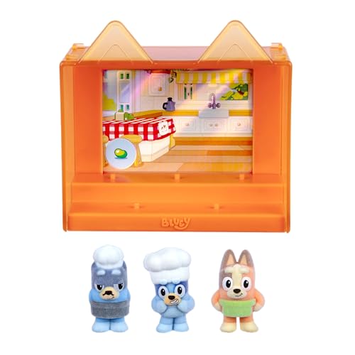 Bluey Fuzzies Episode Pack: Pavlova – 3 Flocked Mini-Figures with Exclusive, Display Case, Holographic Card & Collector's Guide