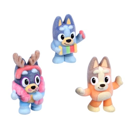 Bluey Fuzzies Magic Xylophone Episode Pack – 3 Flocked Mini-Figures, Display Case, Trading Card & Guide