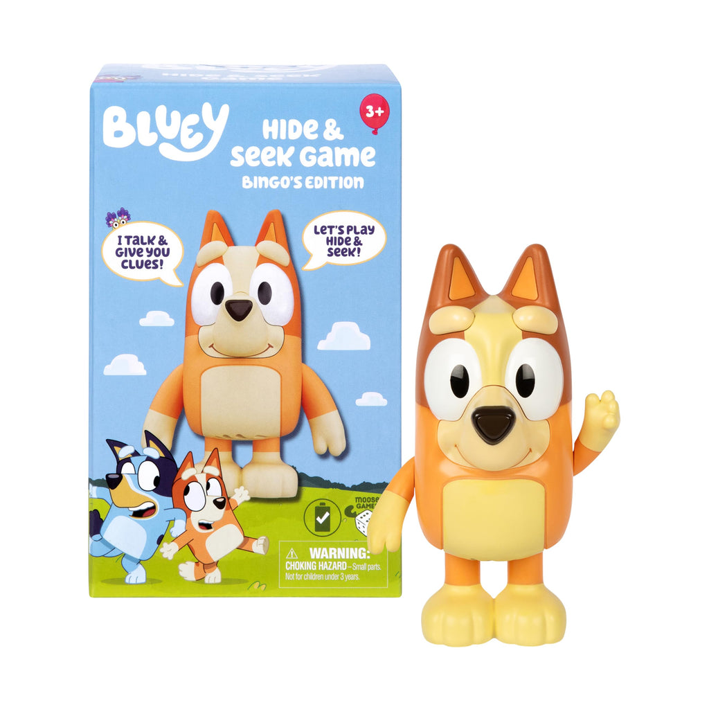 Bluey Hide and Seek Electronic Bingo Figure - 6-Inch Interactive Toddler Toy with Dance Mode