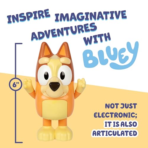 Bluey Hide and Seek Electronic Bingo Figure - 6-Inch Interactive Toddler Toy with Dance Mode