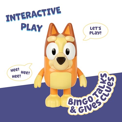 Bluey Hide and Seek Electronic Bingo Figure - 6-Inch Interactive Toddler Toy with Dance Mode