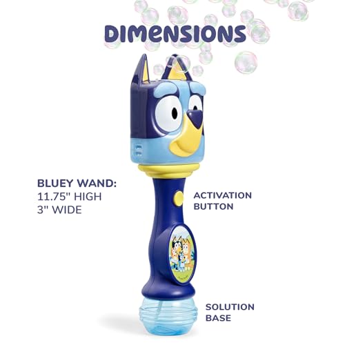 Bluey Light and Sound Musical Bubble Wand with Solution – Little Kids