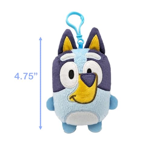 Bluey Mini Plush with Clip - 4.75 Inch Soft Stuffed Toy for Backpacks (Ages 3+)