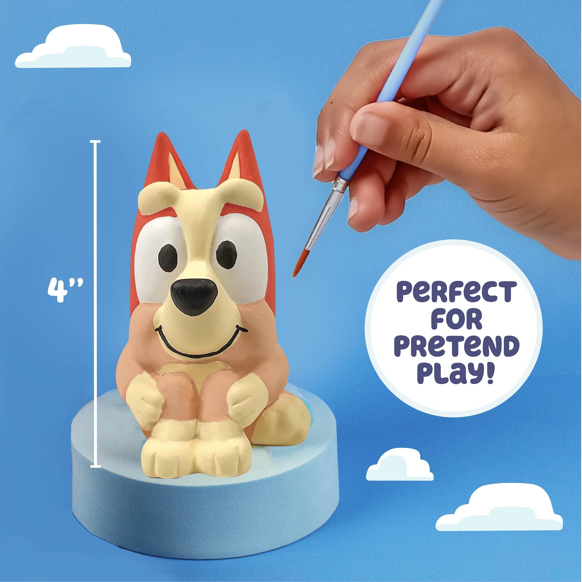 Bluey Paint Your Own Bingo Figurine – Ceramic DIY Painting Kit with 6 Acrylic Paints