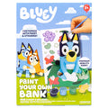 Bluey Paint Your Own Piggy Bank Kit – 12 Paints, 25+ Stickers, Vinyl Bank, Craft for Kids Ages 3+