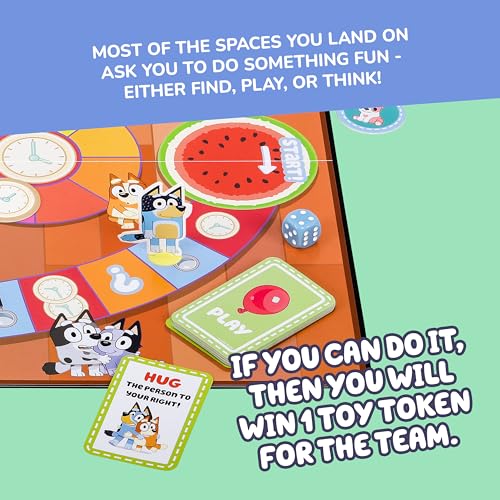 Bluey Scavenger Hunt Board Game – Cooperative Play with 4 Exclusive Mini-Figures for Ages 3+