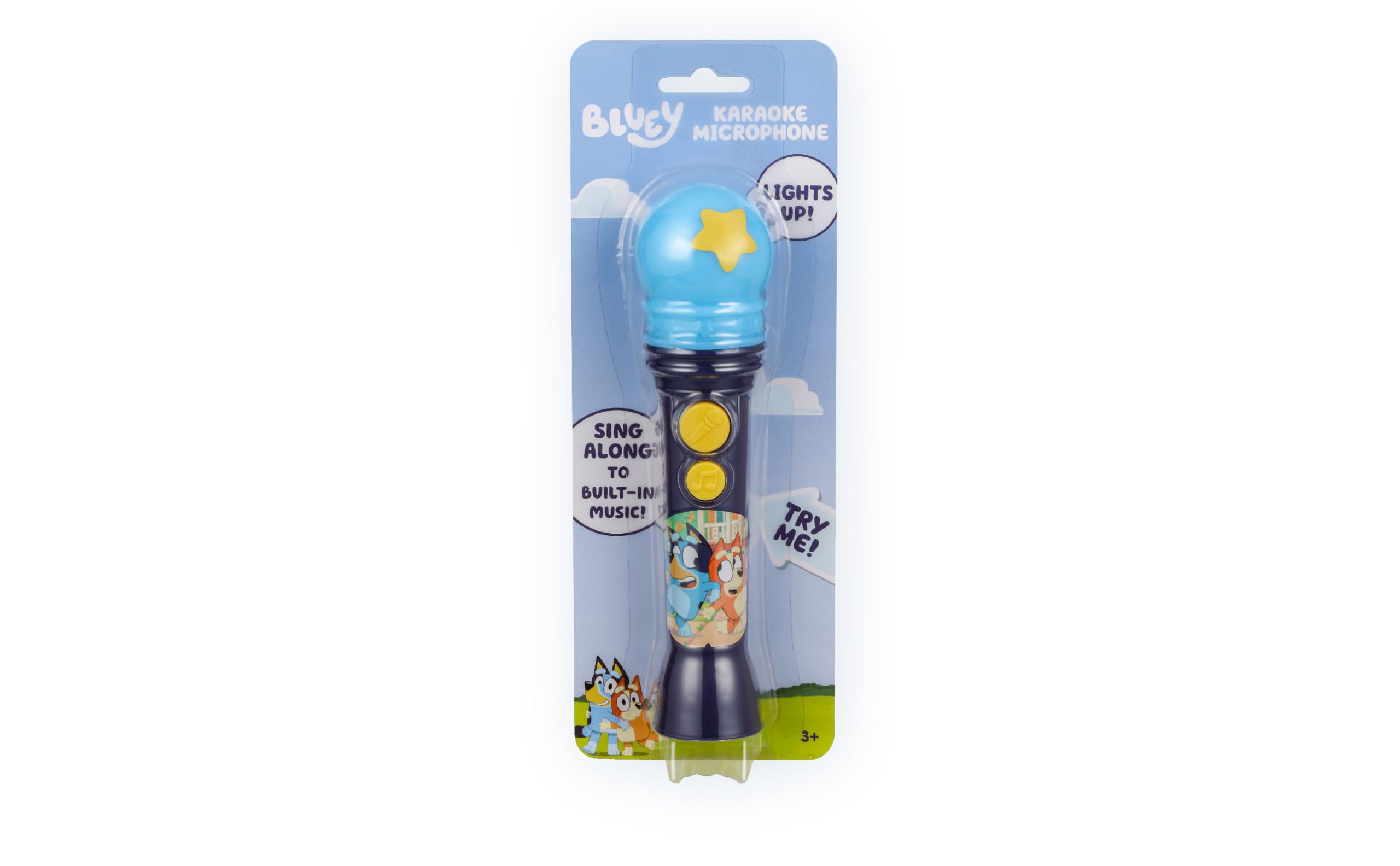 Bluey Toy Microphone for Toddlers – Amplifies Voice, Plays Theme Song, Flashing Lights