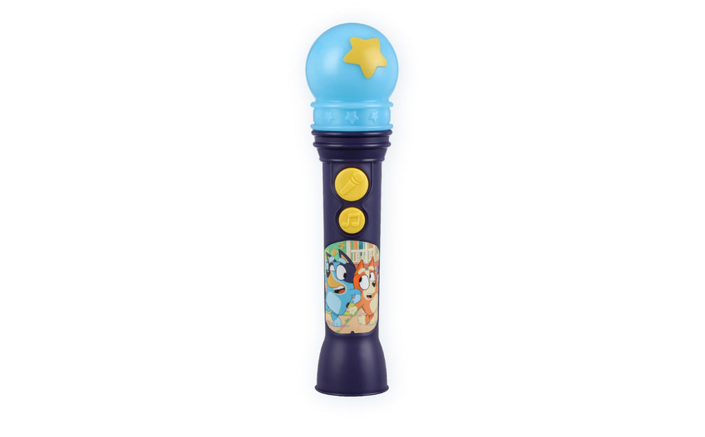 Bluey Toy Microphone for Toddlers – Amplifies Voice, Plays Theme Song, Flashing Lights