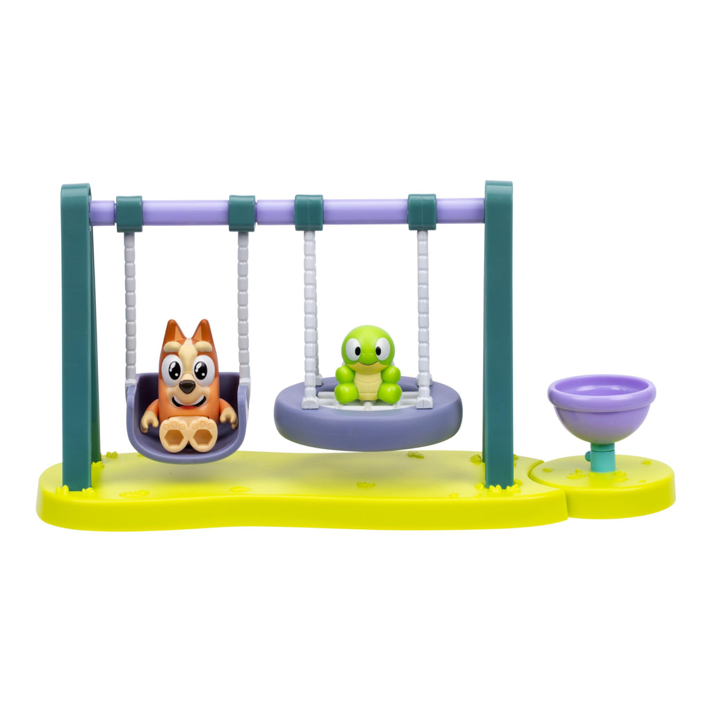 Bluey Turtleboy Backyard Playground Set – Bingo & Turtleboy Figures, Moving Swings, Spinny Ride for Kids Ages 3+