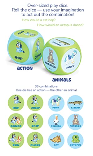 Bluey Wackadoo Dice Game – Act Out Silly Combos with Bluey & Bingo | Family Game Night Fun for Ages 3+